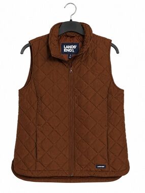 Lands’ End Diamond Quilted Vest – Women’s Medium – Chocolate Brown – Like New